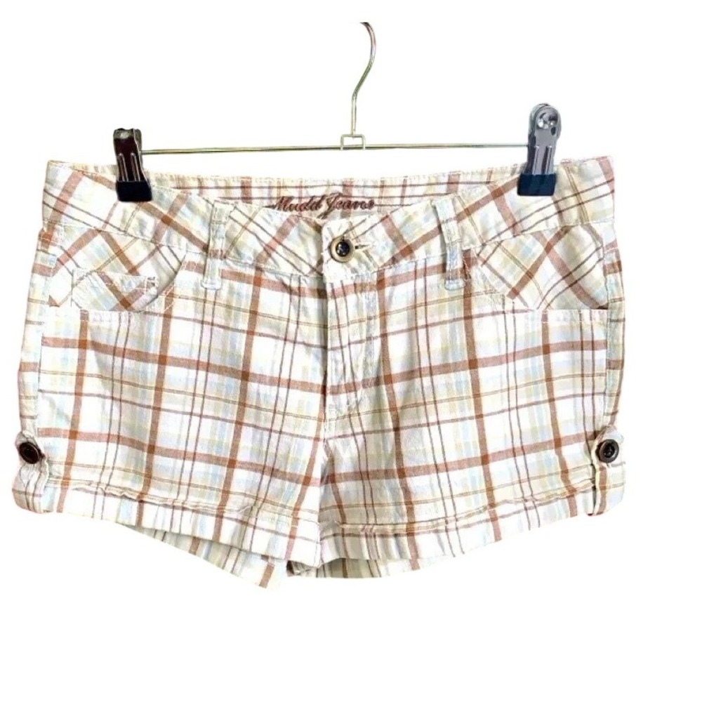 Mudd Y2K Plaid Low Rise Shorts Size 3 Punk Grunge Festival Mini